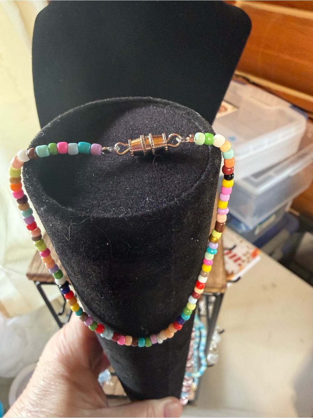 Multicolor Seed Bead Bracelet withClasp